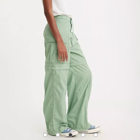 035 Levis X Free People Convertible Cargo Pants in Jade NWT Size 28